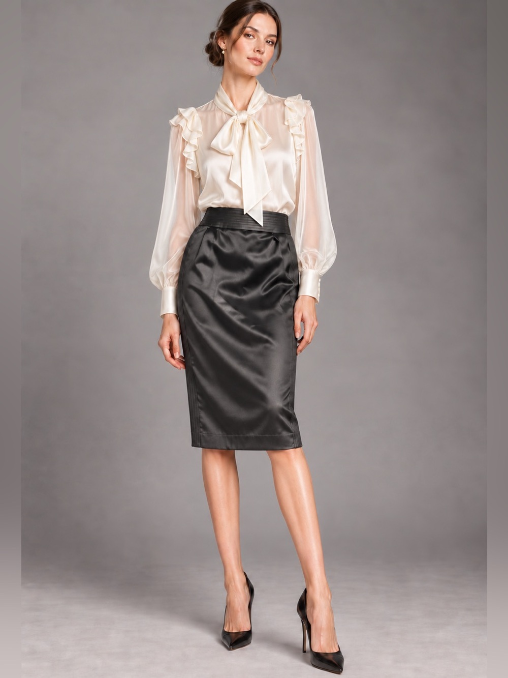 St John satin silk skirt
